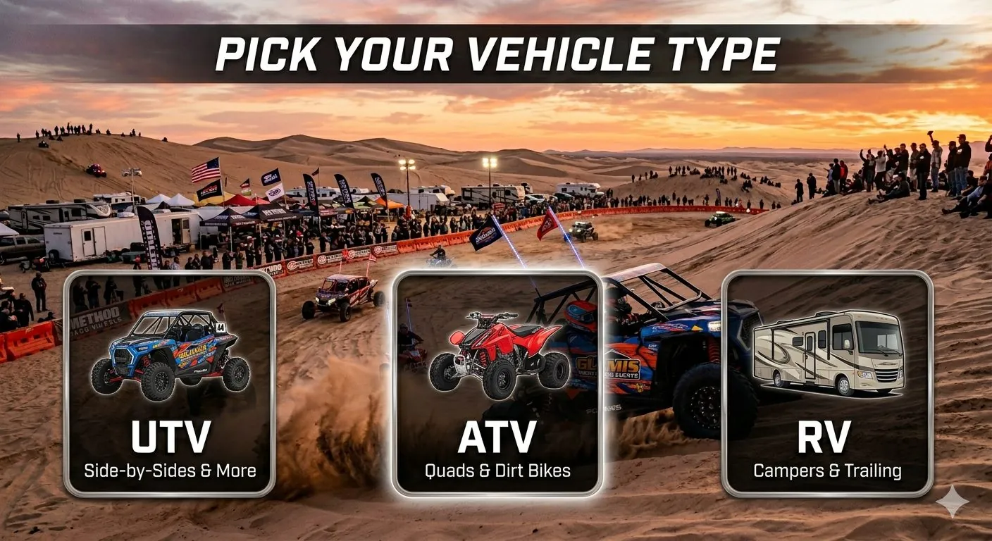 Pick Your Vehicle Type - UTV - ATV - RV